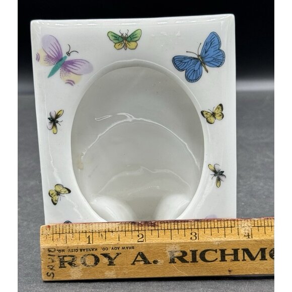 Vintage Andrea By Sadek Porcelain Photo Frame Butterflies #9630 JAPAN 3.5”x5” - Picture 7 of 9